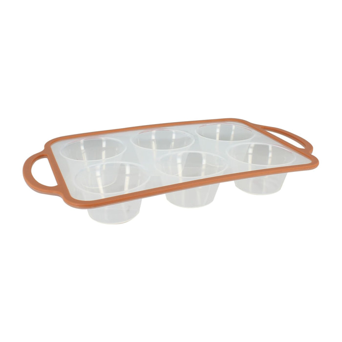 Moule à patisserie mady 6 compartiments ronds silicone acier carbone