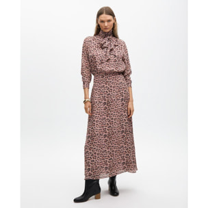 Vestito animalier con fiocco