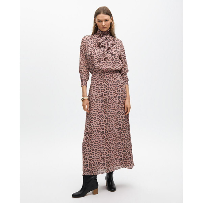 Vestito animalier con fiocco