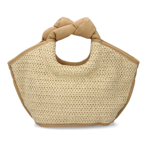 Bolso de hombro para mujer, material de rafia, diseño elegante y moderno ideal para verano