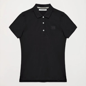 Polo de manga corta piqué negro con logo Polo Club