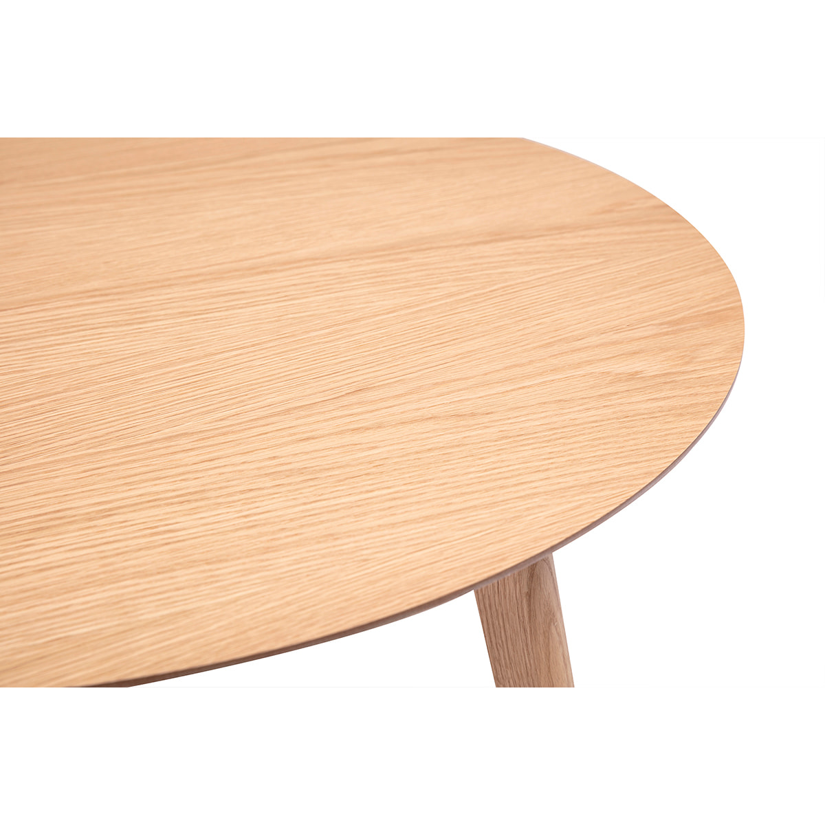 Table basse ronde scandinave bois clair chêne D90 cm ORKAD