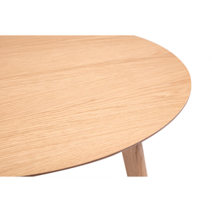 Table basse ronde scandinave bois clair chêne D90 cm ORKAD