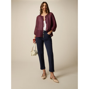 Oltre - Pantaloni boyslim misto lyocell - Blu