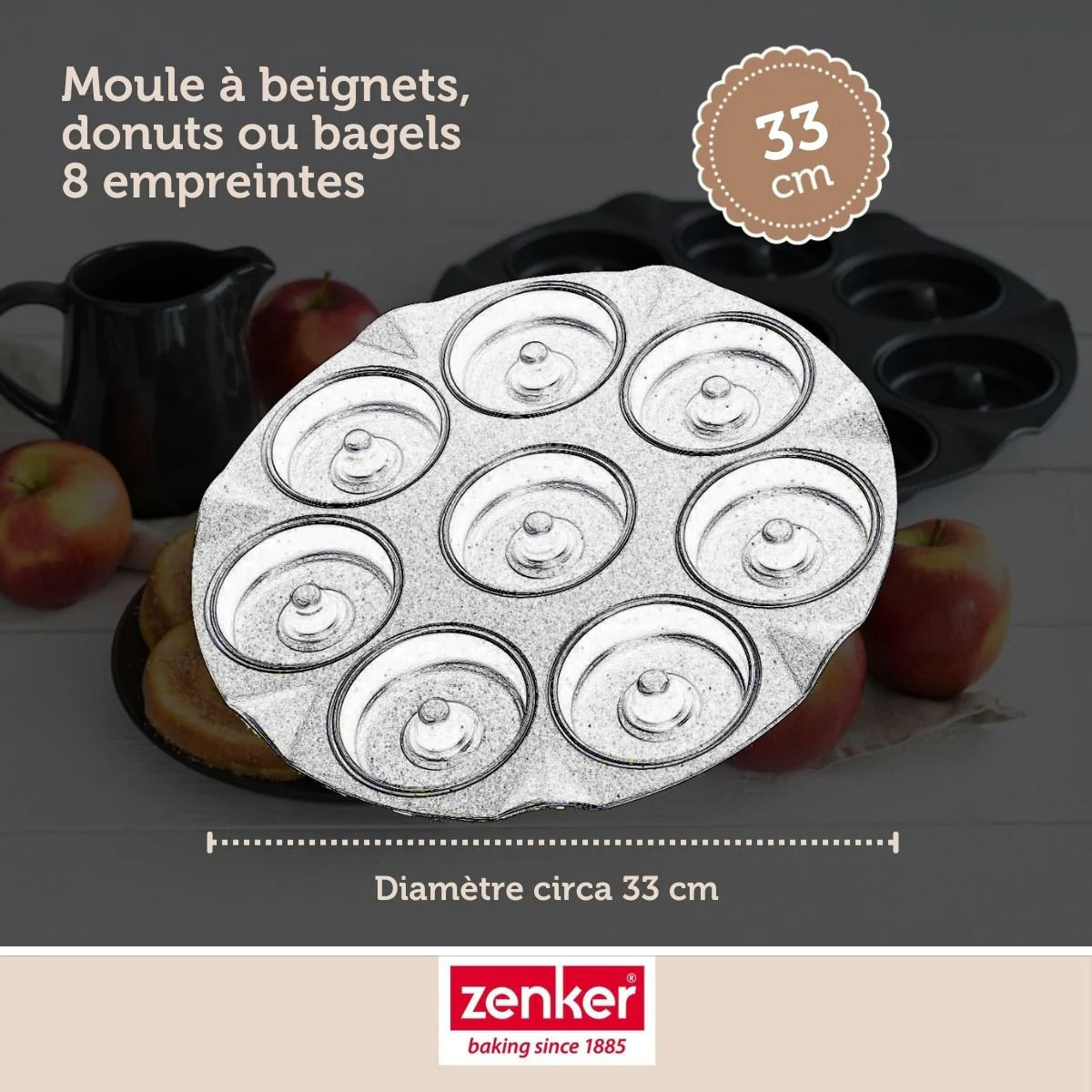 Moule pour 8 beignets au four 33 Zenker Black Metallic