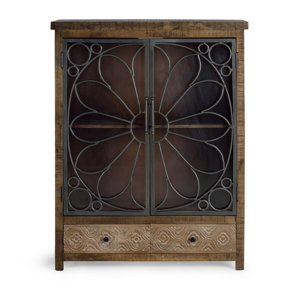 Vitrina de Madera de Mango 100 Cm Estilo Industrial Moderno