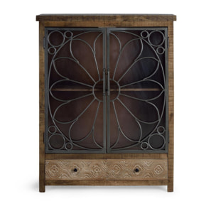 Vitrina de Madera de Mango 100 Cm Estilo Industrial Moderno