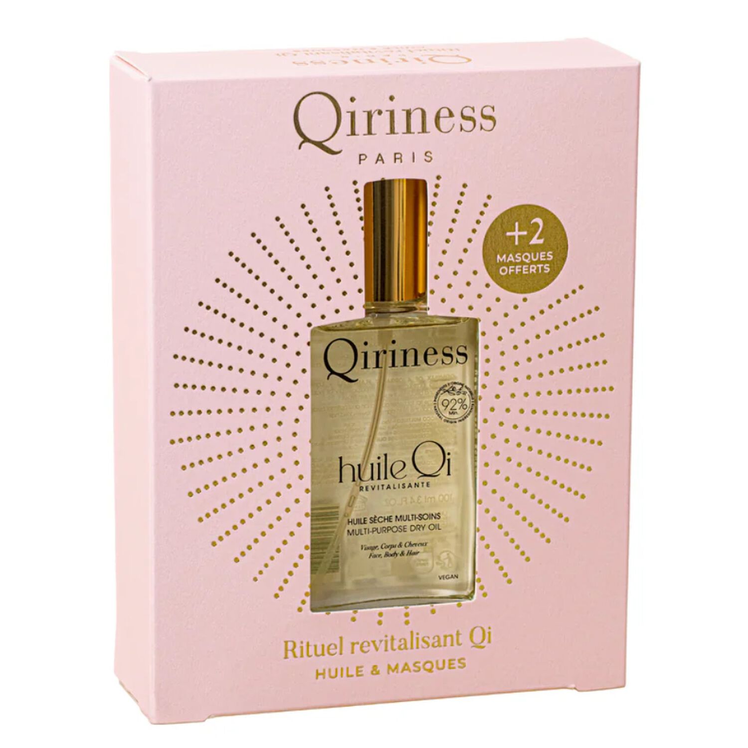 Rituel Qi Corps  - Coffret Huile Qi Revitalisante 100 ml + 2Wraps