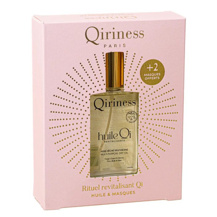 Rituel Qi Corps  - Coffret Huile Qi Revitalisante 100 ml + 2Wraps
