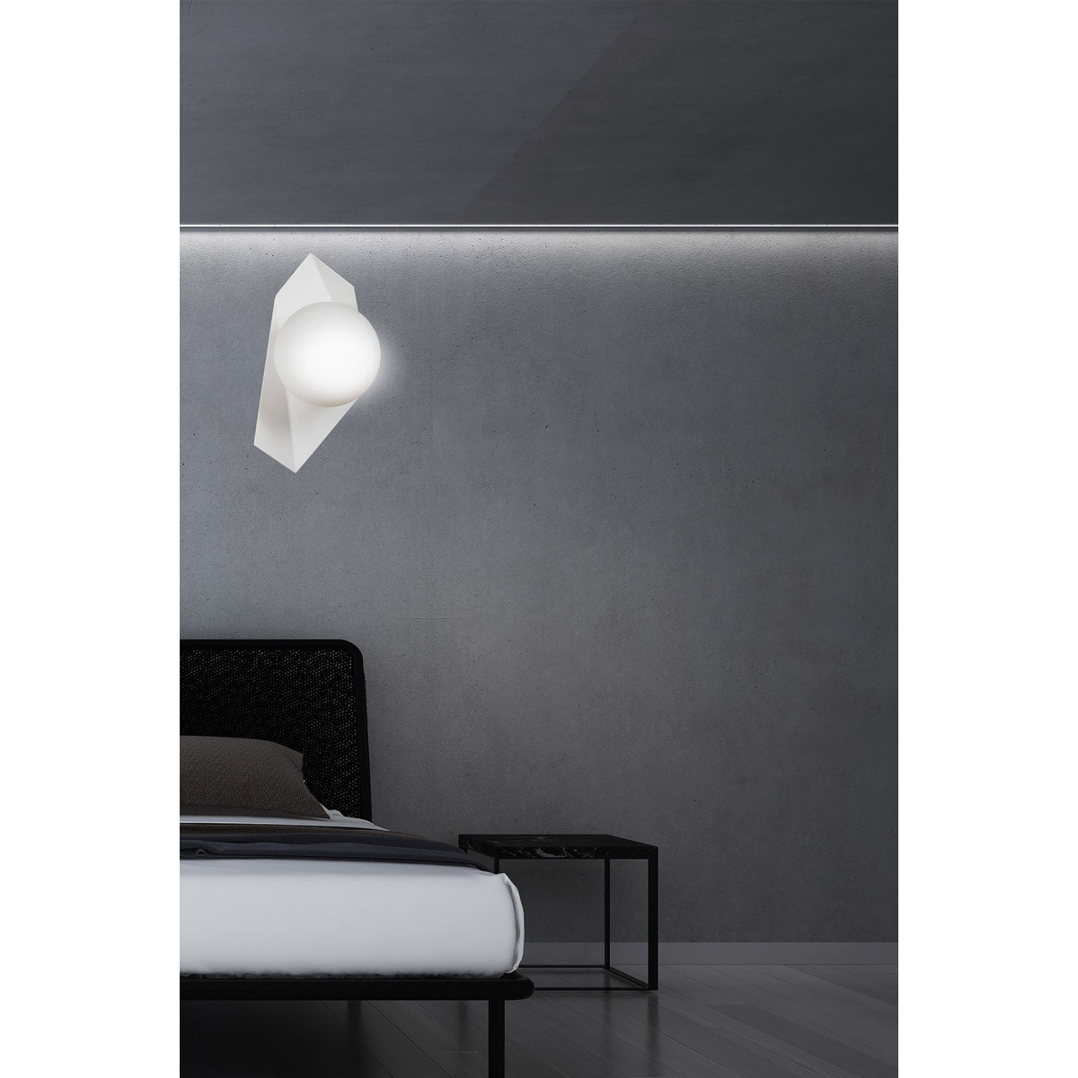 Lampada da parete Drifton in acciaio bianco opaco