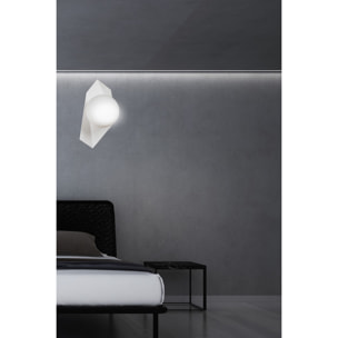 Lampada da parete Drifton in acciaio bianco opaco
