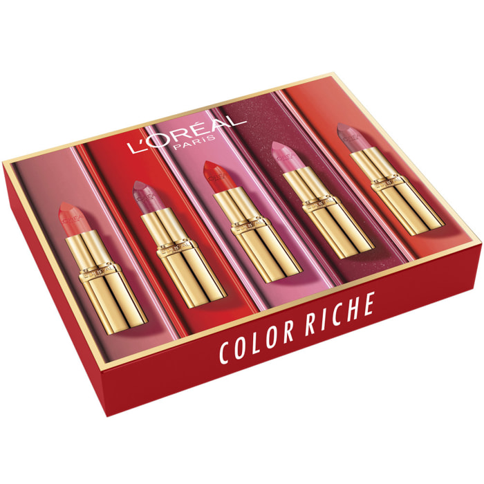 L'Oréal Paris Coffret Color Riche 5 rouges à lèvres fini satin