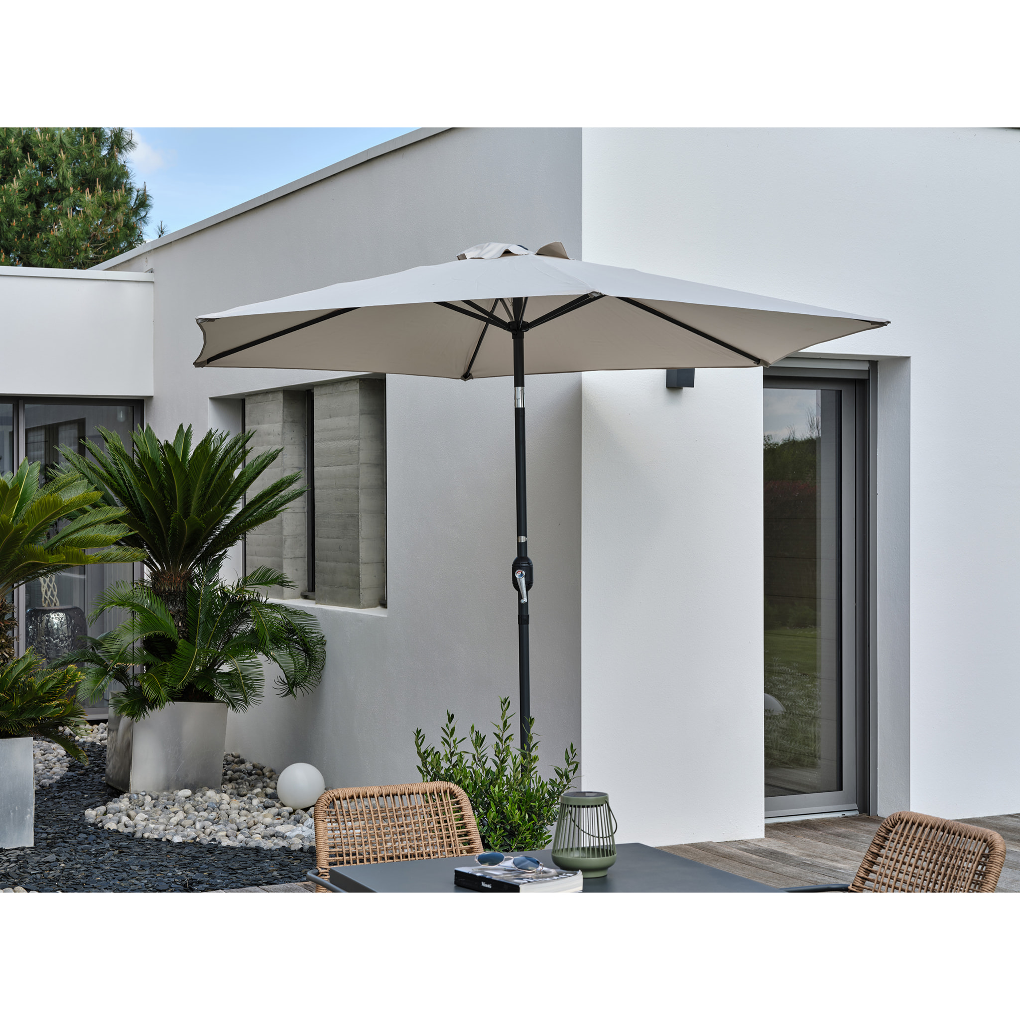MARBELLA - Parasol à manivelle en aluminium  et toile