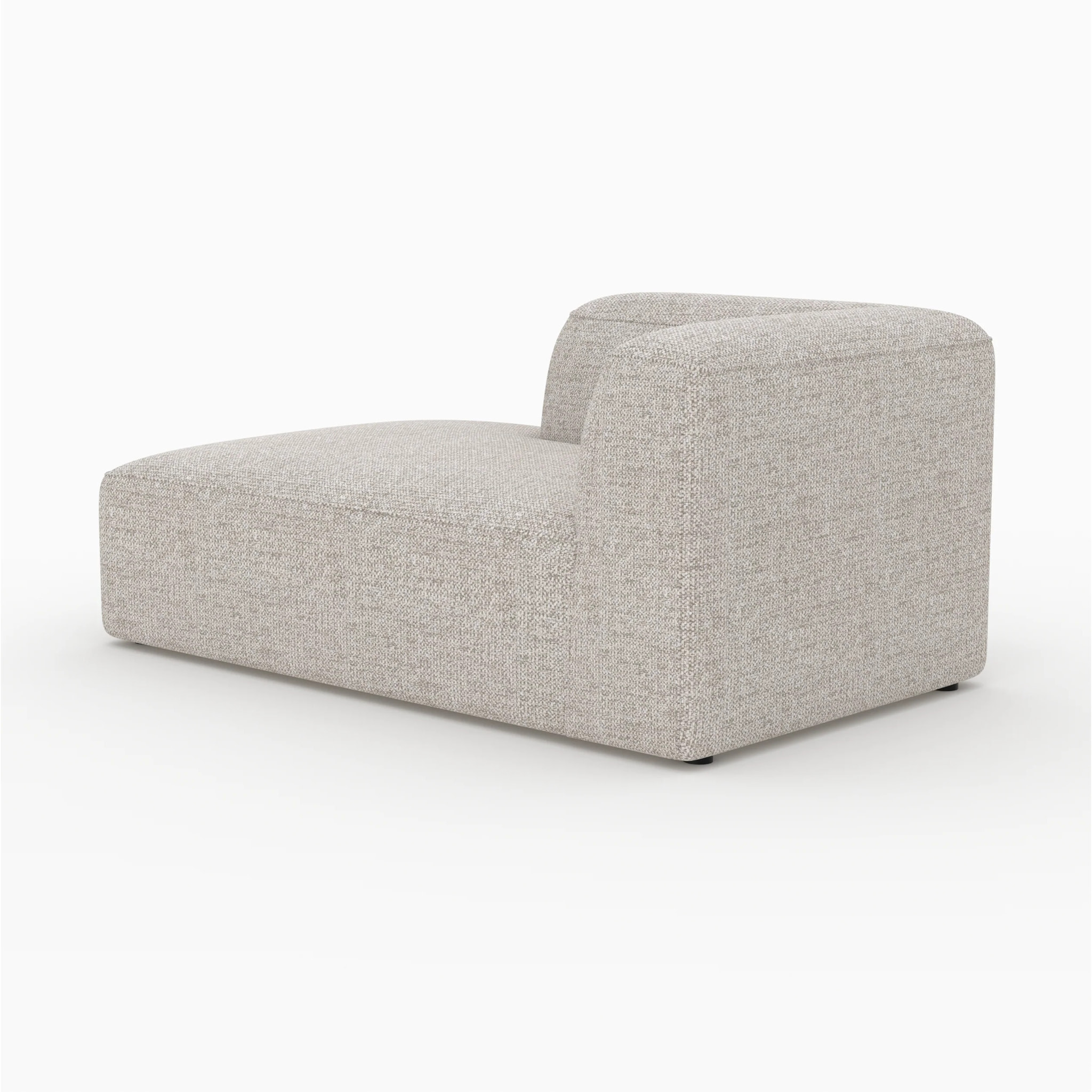 Méridienne d'angle à gauche pour canapé modulable en tissu beige - Hestia