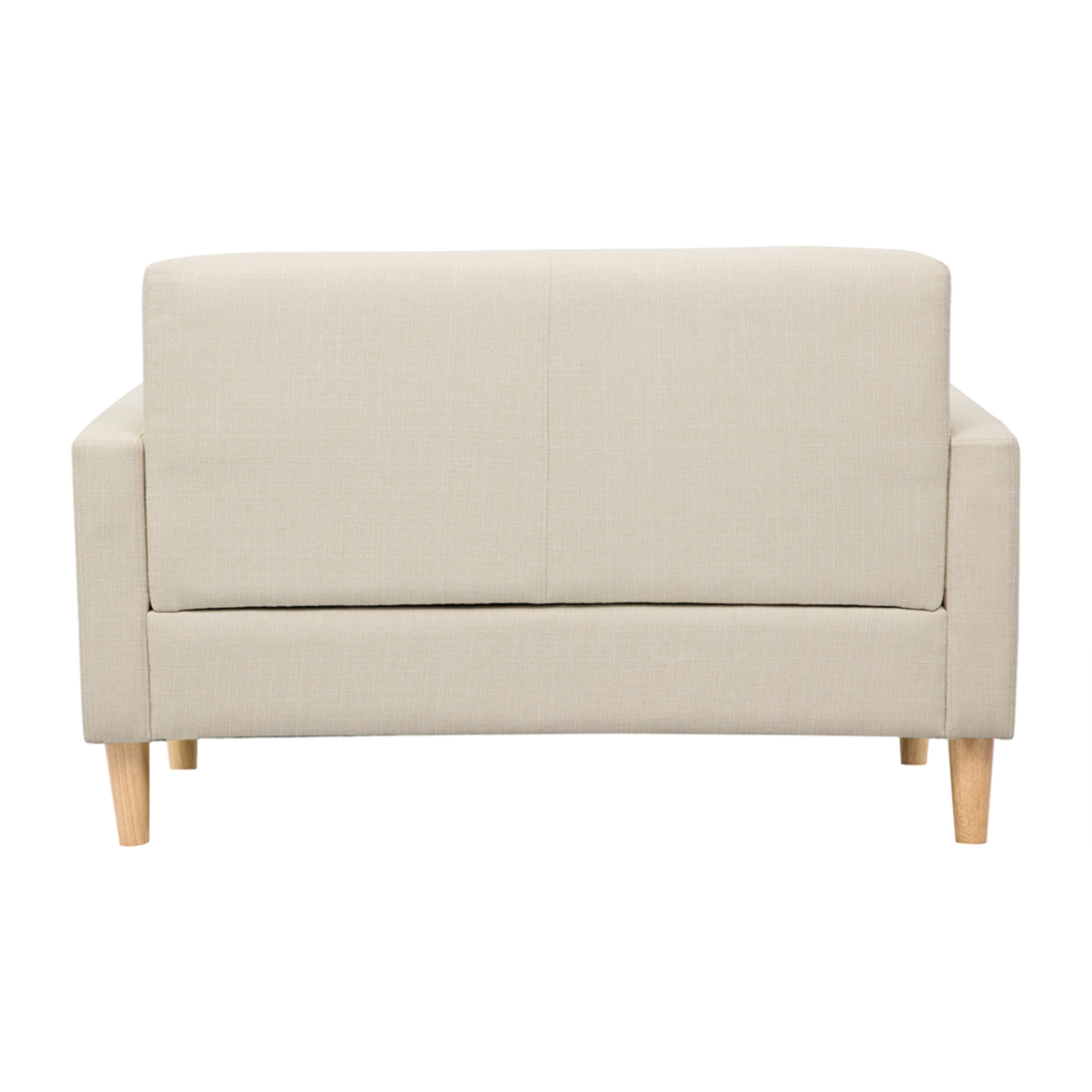 Canapé scandinave 2 places en tissu beige et bois clair MOON