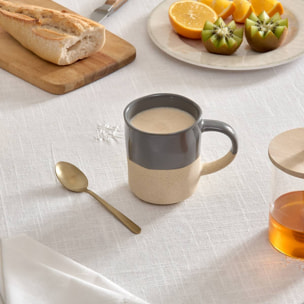 Mug Kate bleu gris et beige 34cl