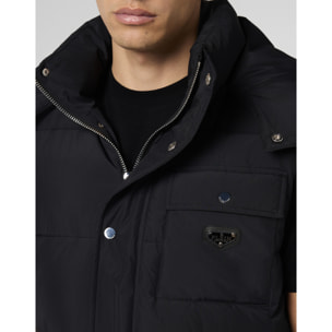 PHILIPP PLEIN Nylon Puffer Vest Gothic Plein