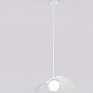 Lampada a sospensione Ritual in acciaio bianco opaco