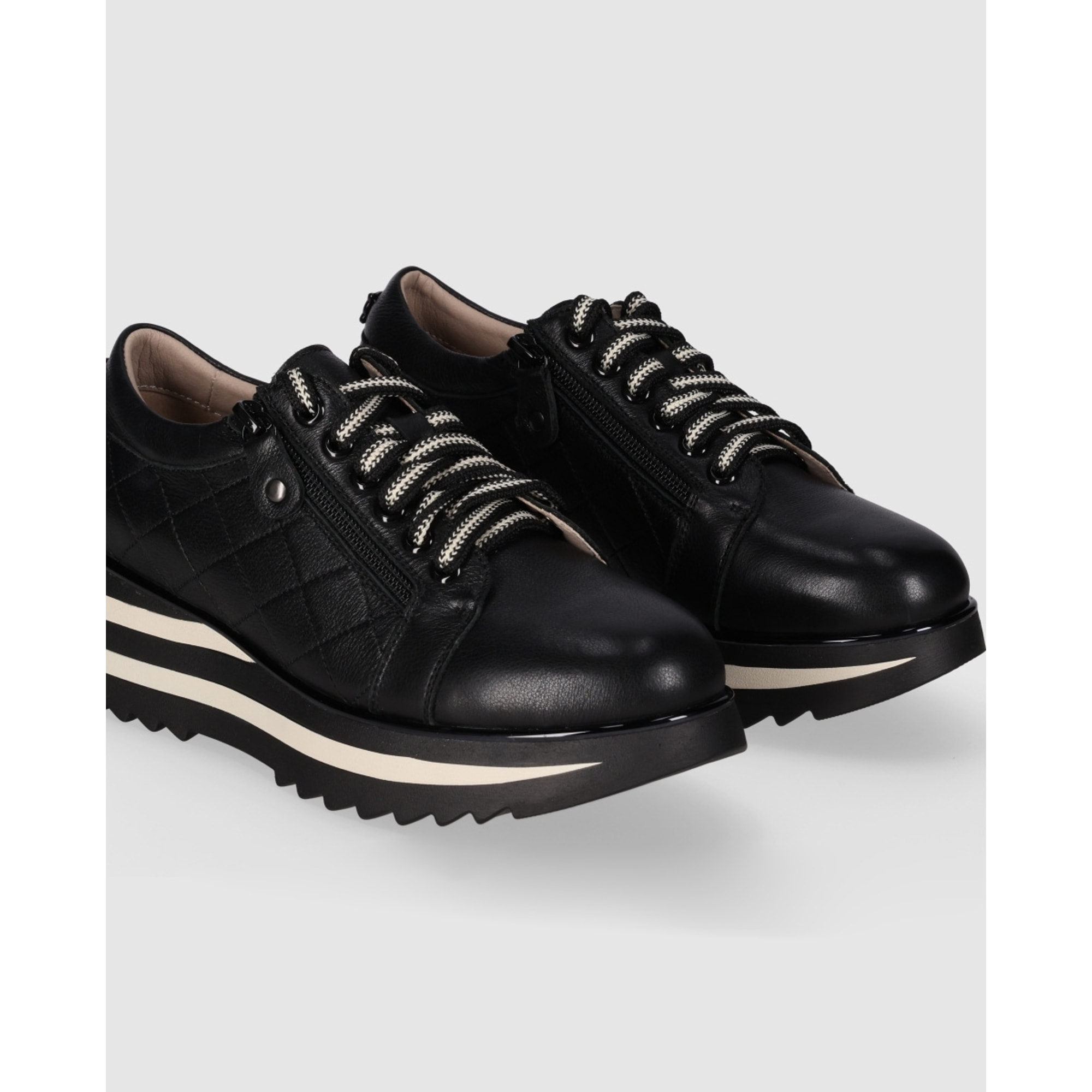 Deportivos de Piel - Negro - Tacón: 5 cm