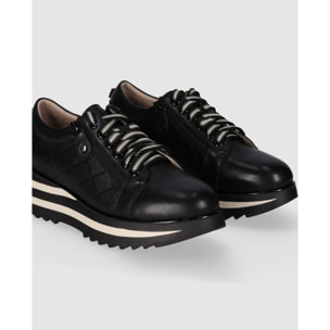 Deportivos de Piel - Negro - Tacón: 5 cm