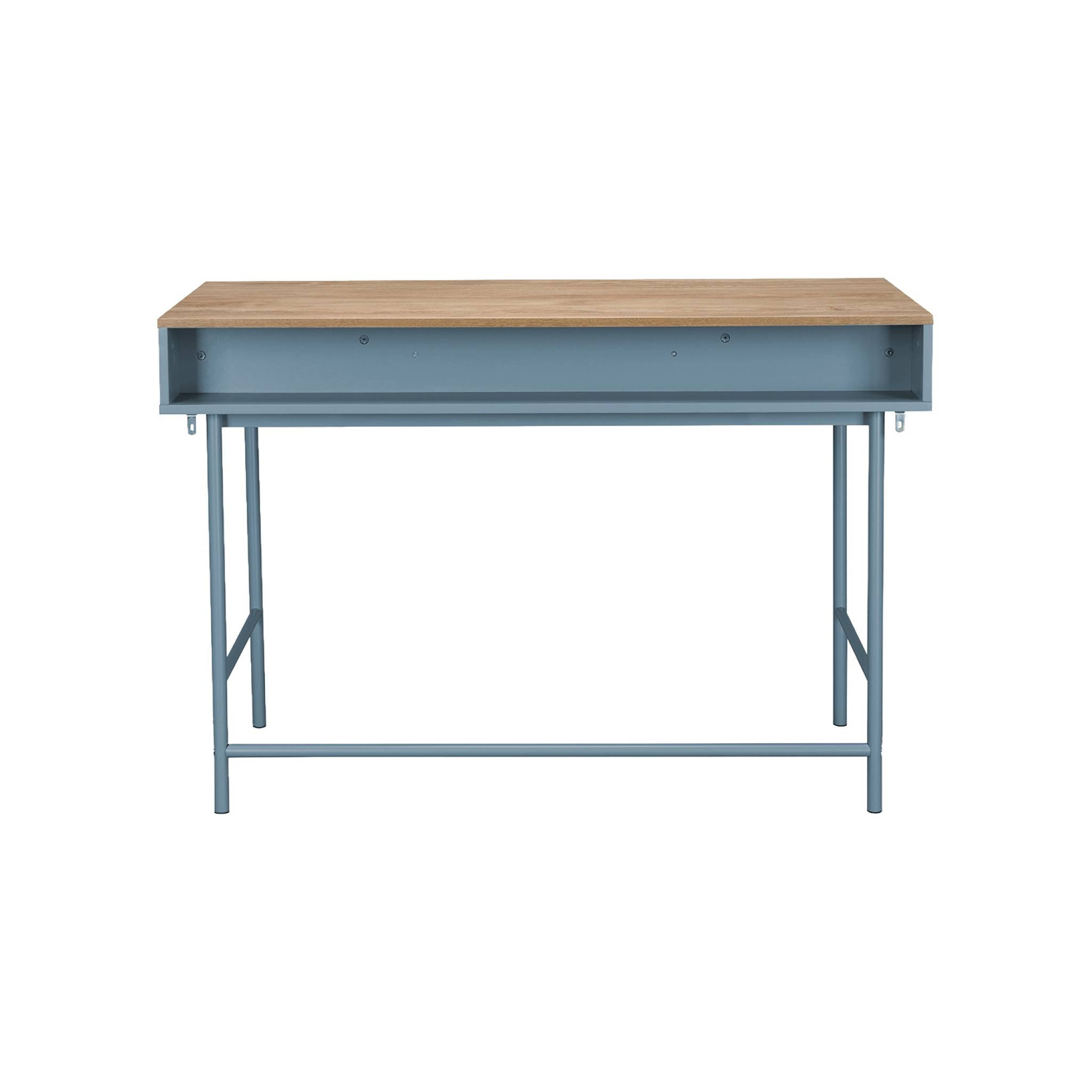 Bureau décor bois et fer 2 tiroirs 1 casier WILLIAM