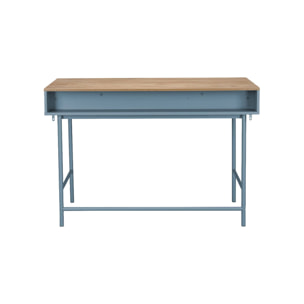 Bureau décor bois et fer 2 tiroirs 1 casier WILLIAM