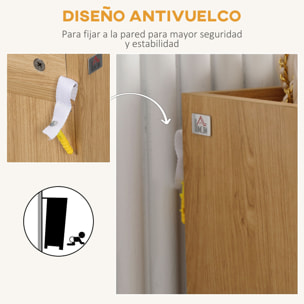 HOMCOM Zapatero Moderno Mueble Zapatero con 2 Puertas 5 Estantes de Almacenamiento para 15 Pares de Zapatos para Salón Pasillo Entrada 60x32x100 cm Marrón y Blanco