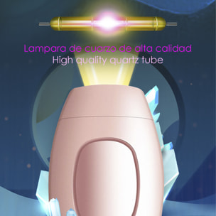 Depiladora IPL de luz pulsada. Lámpara de cuarzo, 600.000 pulsos, ajustable en 5 niveles. Full body.