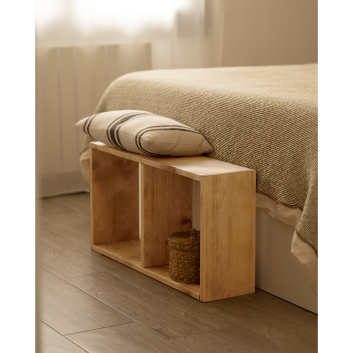 Estanteria de madera maciza en tono roble medio con 1 estante Alto: 74 Largo: 40 Ancho: 20