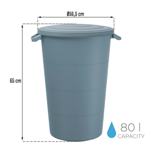 Barril de captación de agua smooth 80l., dimensiones (mm) 565x464x650