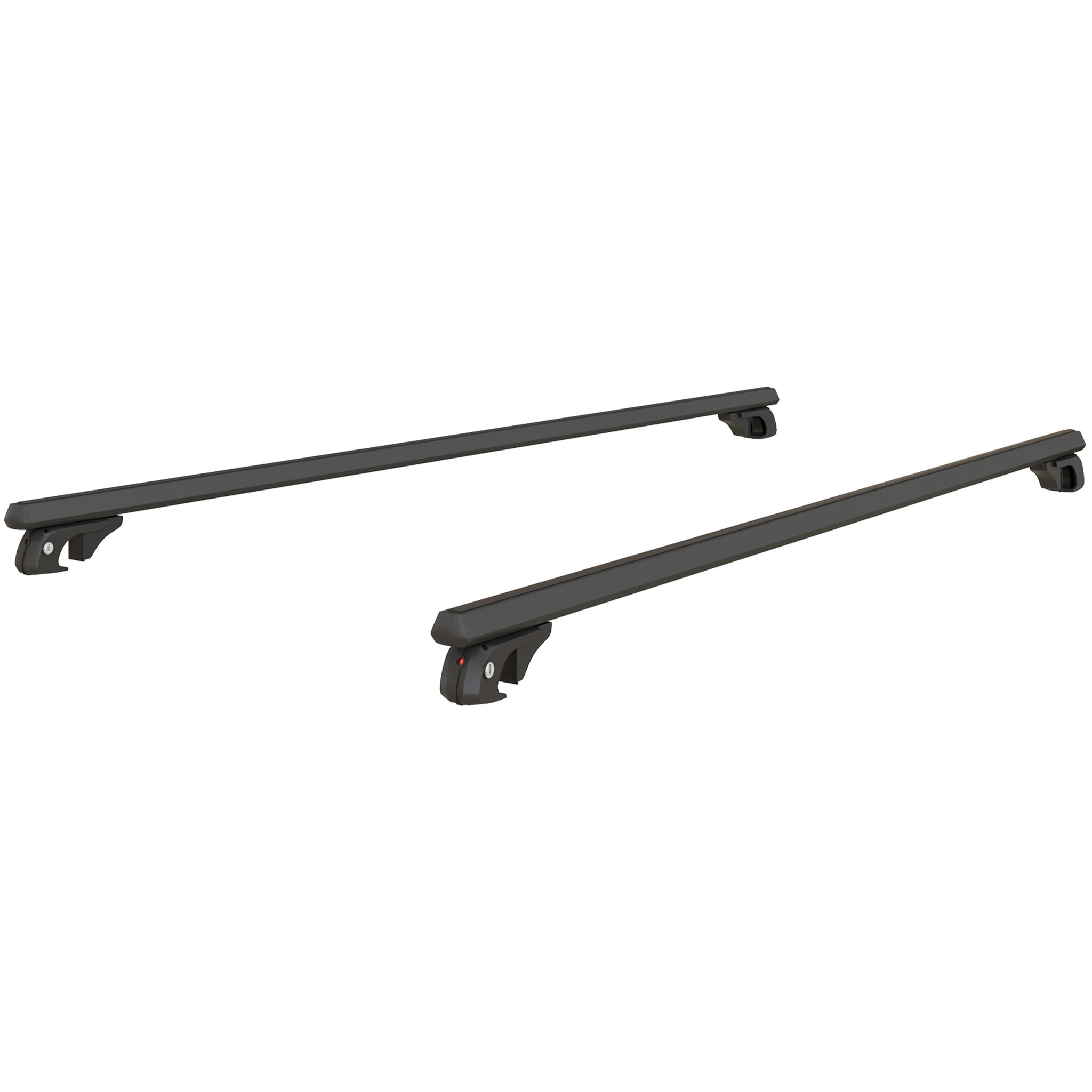 Barres de toit de voiture verrouillables 2 clés fournies dim. 135L x 5,5l x 7H cm aluminium noir