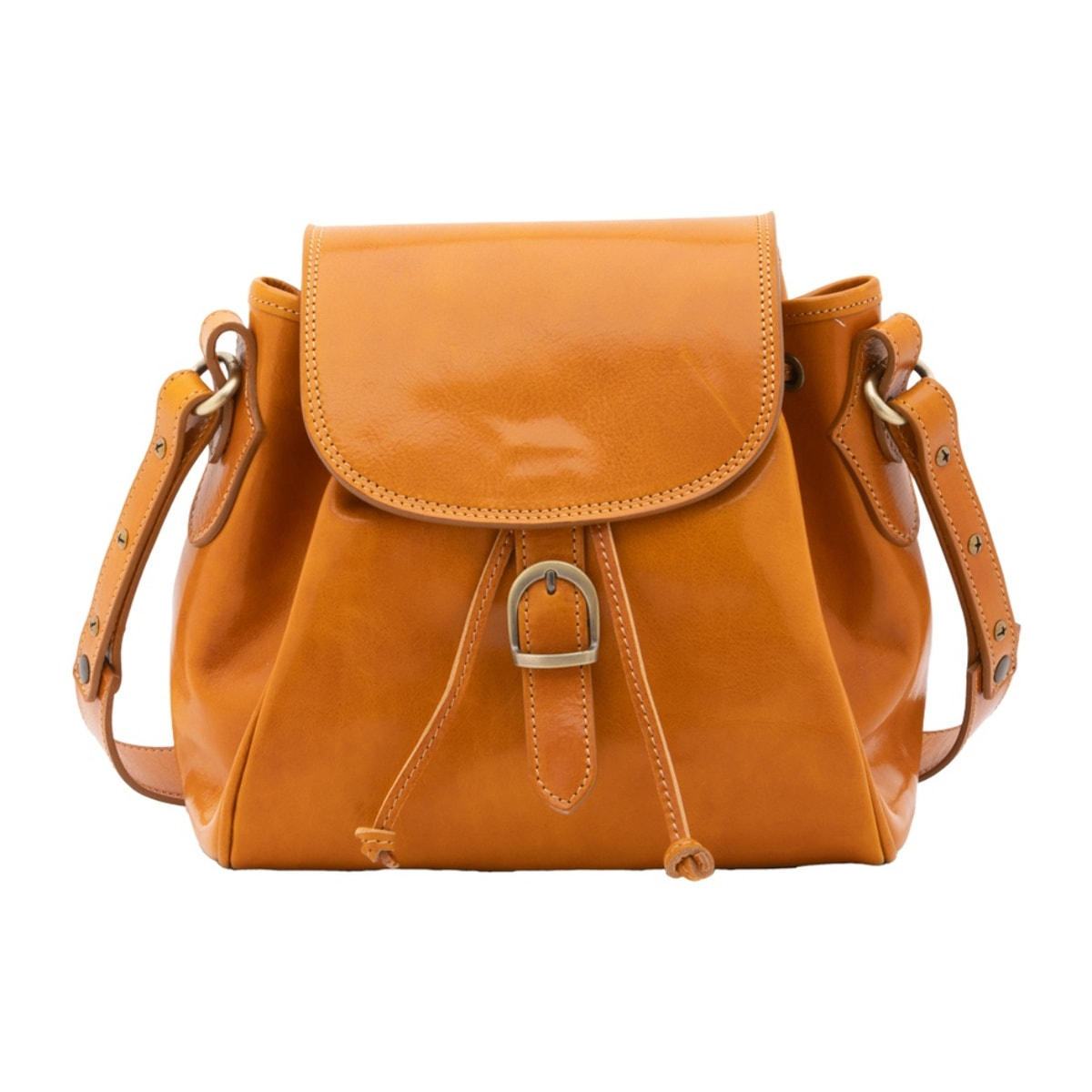 Borsa a secchiello da donna - Modello False - Vera pelle - 24.0 x 24.0 x 14.0 cm