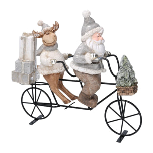 Babbo natale in ceramica grigio cm29,5x9,5h28