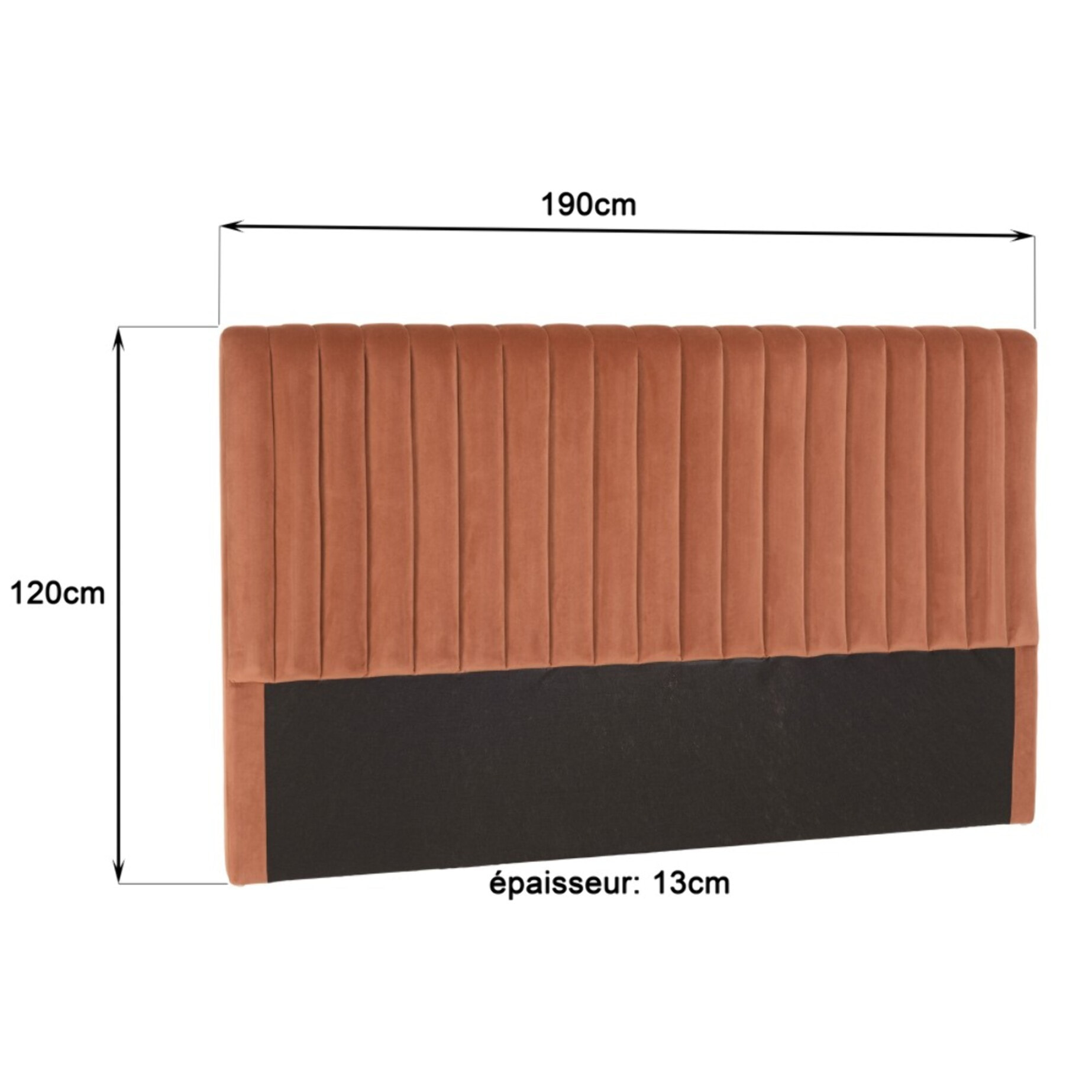 ARTHUR - Tête de lit rembourrée pour lits 160/180cm velours orange