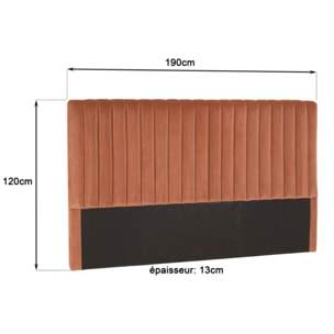 ARTHUR - Tête de lit rembourrée pour lits 160/180cm velours orange