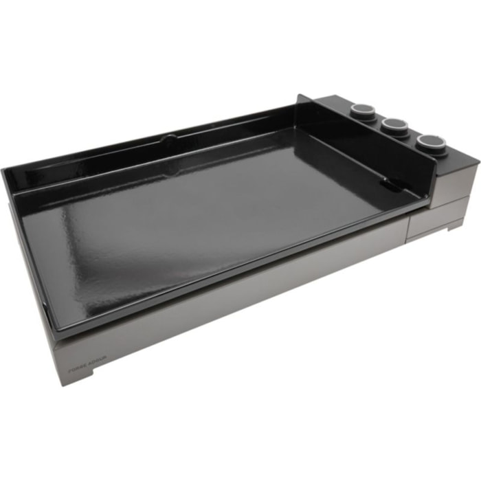 Plancha gaz FORGE ADOUR Premium Acier 75 NG noir gris 3 brûleurs à poser, 73.2x40.9 cm