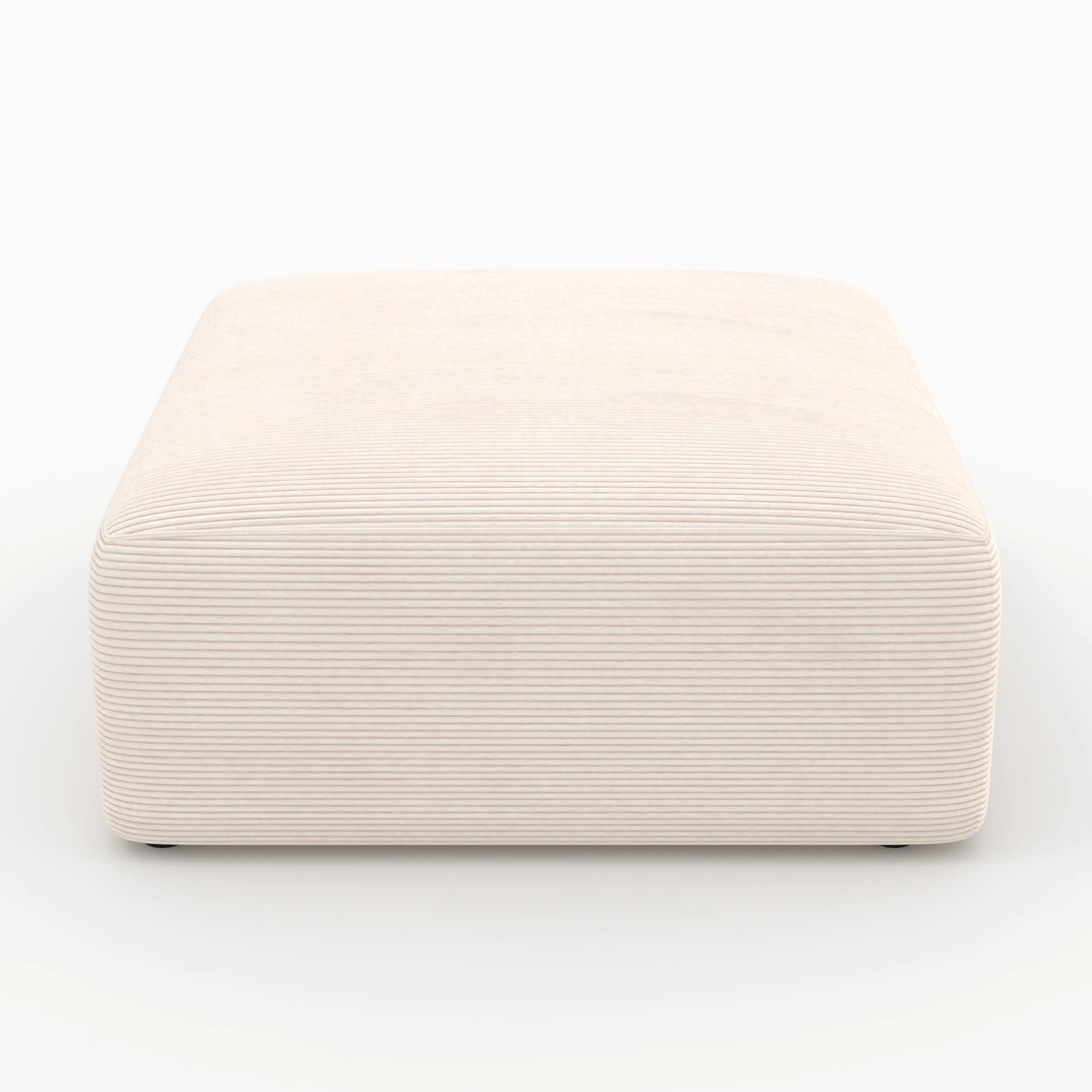 Pouf carré pour canapé modulable en velours blanc cassé - Mina