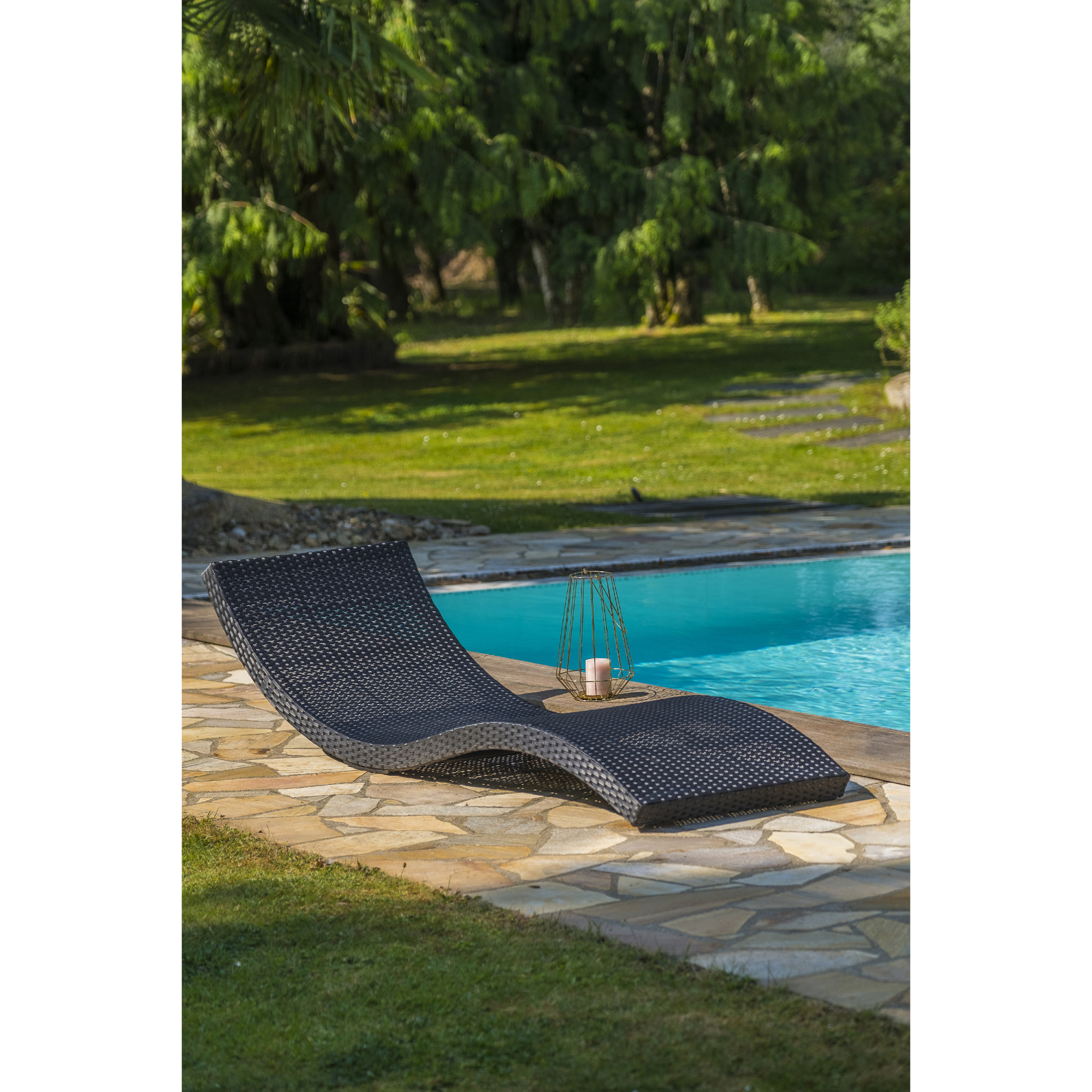 CANCUN - Lot de 2 bains de soleil en résine tresséee