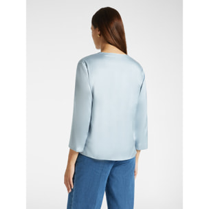 Elena Mirò - Blusa in raso - Azzurro