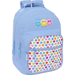 Mochila doble adapt.carro reciclado smiley world "joyful"