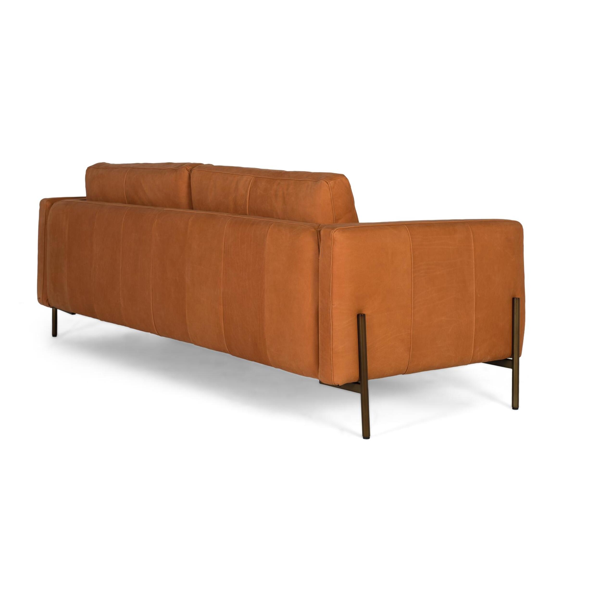 Sofá de piel de 3 plazas - 85 x 227 x 98 cm