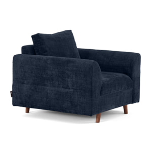 Rune - fauteuil en velours texturé - Bleu