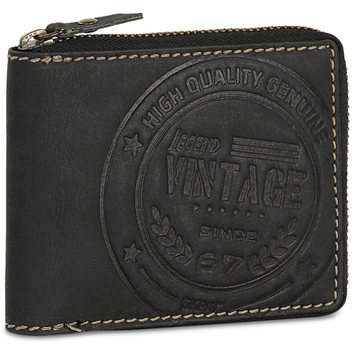 Cartera Hombre Piel Skpat Vintage Negro