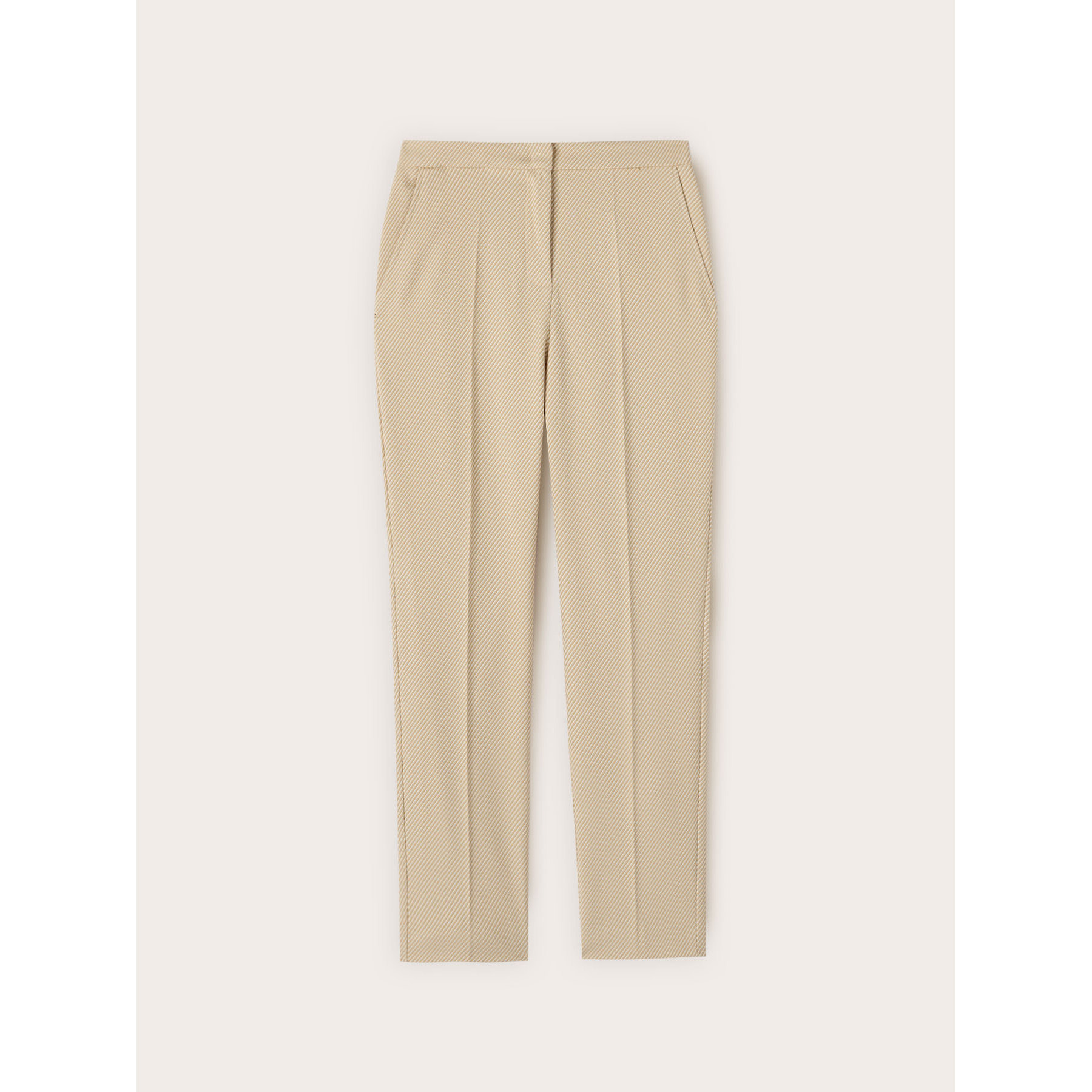 Motivi - Pantalones regular en tejido teñido en hilo a rayas - Beige