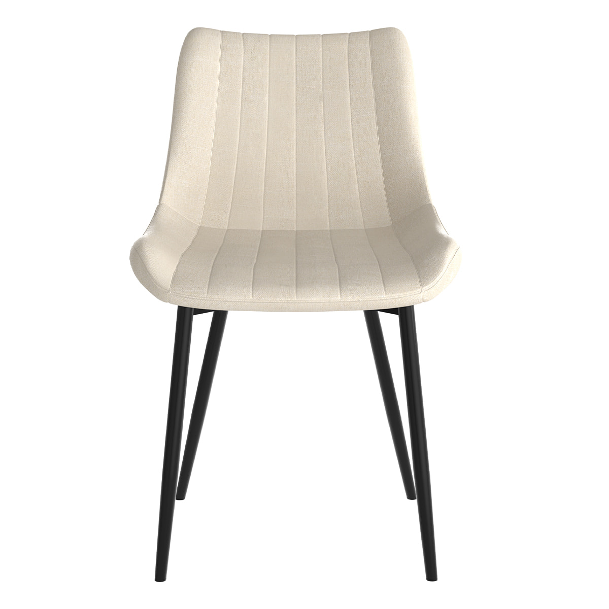 Lot de 2 chaises en tissu beige et métal noir - Killi