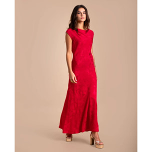 Vestido midi jacquard sin mangas