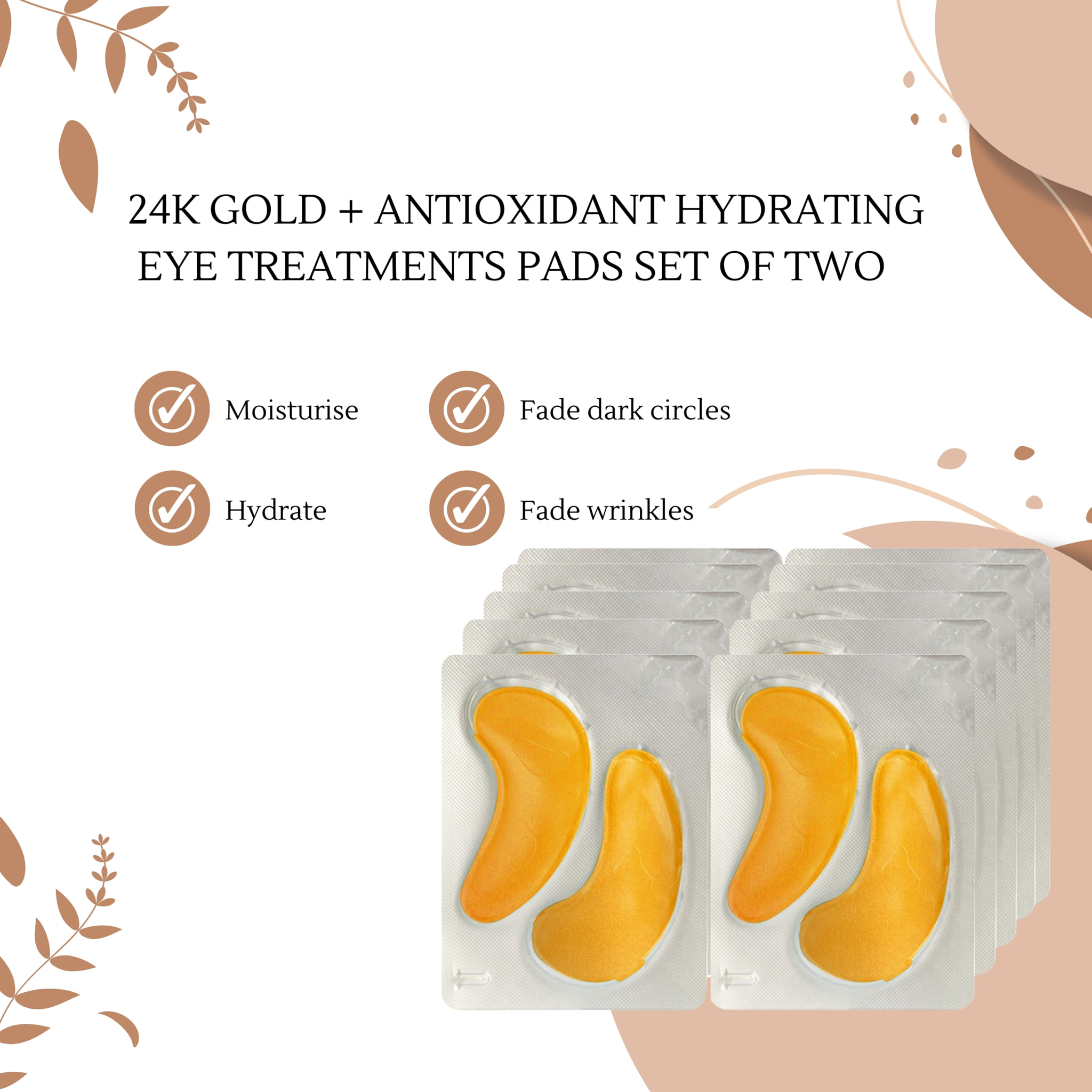 Oro de 24 quilates + almohadillas antioxidantes Feuchtigkeitsspendende Augenpflege