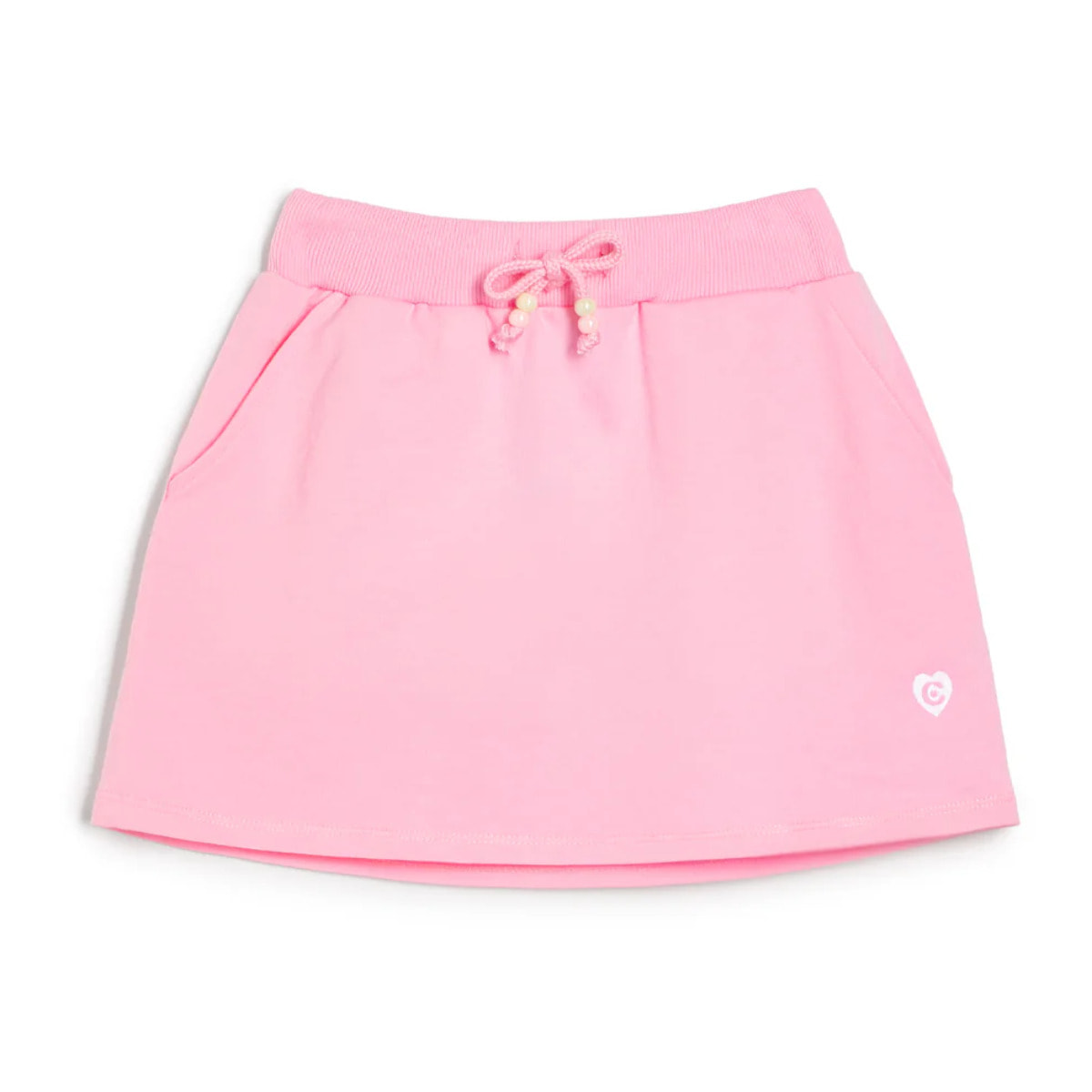 Gonna da bambina rosa con logo laterale