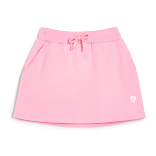 Gonna da bambina rosa con logo laterale