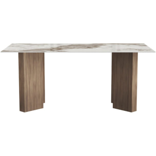 Table repas céramique - 180 cm - "Elma" - 8 places - Marron